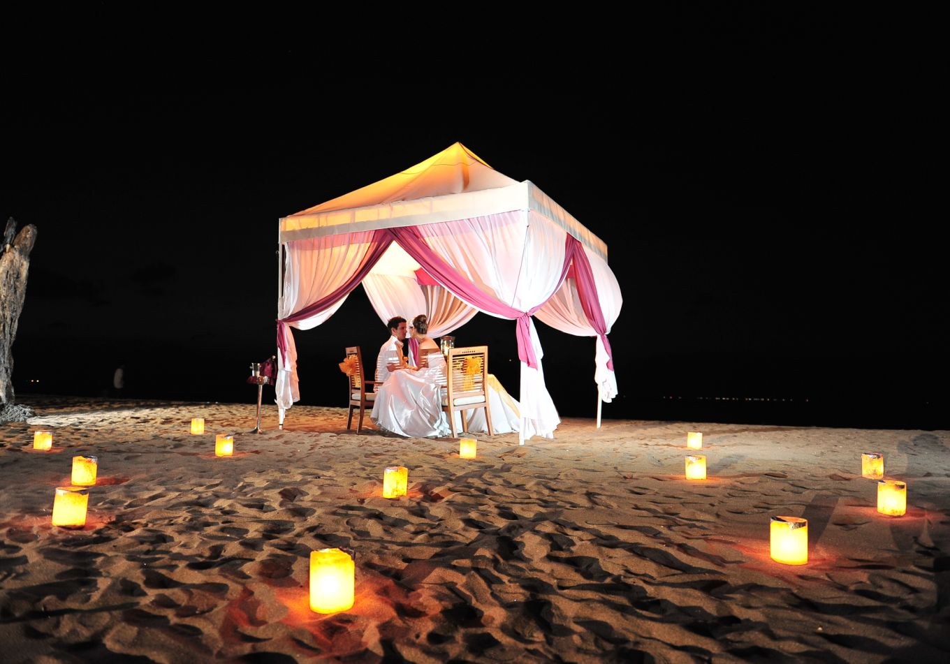 Couple Camping With Candle Lit Dinner Book Romantic Candle